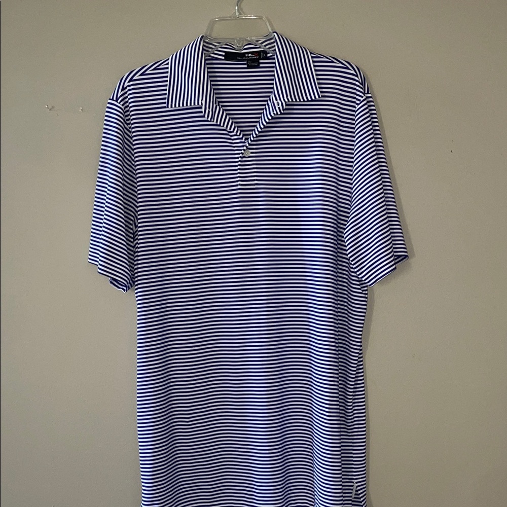 Ralph Lauren Purple and White Striped Polo Shirt